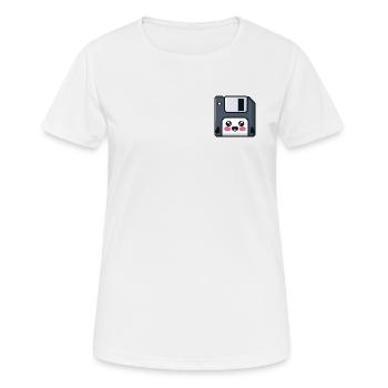 Diskette! Nostalgische Technik! - Frauen T-Shirt atmungsaktiv - Weiß - Vorne - AI Model Female 172 dark (172cm)