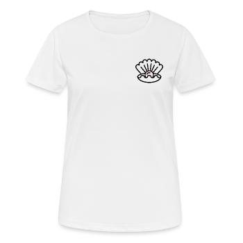 Muschel mit Perle Geschenk Idee - Frauen T-Shirt atmungsaktiv - Weiß - Vorne - AI Model Female 172 dark (172cm)