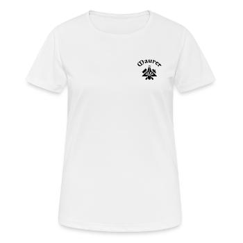 Marque de la guilde des maçons noir - T-shirt respirant Femme - blanc - Devant - AI Model Female 172 dark (172cm)