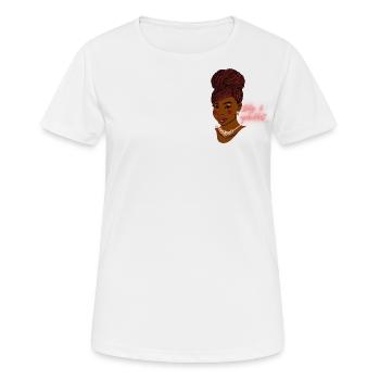 tresses de femme éduquées au design noir et fier - T-shirt respirant Femme - blanc - Devant - AI Model Female 172 dark (172cm)