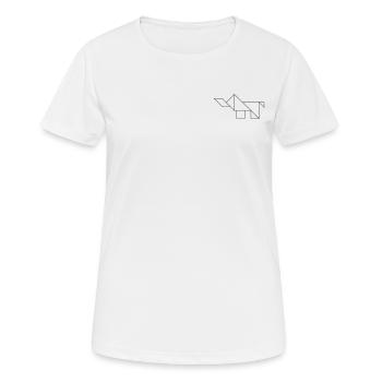 Elefant Tangram – Line Art - Frauen T-Shirt atmungsaktiv - Weiß - Vorne - AI Model Female 172 dark (172cm)