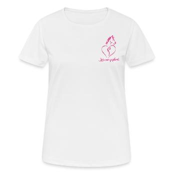 Cheval coeur cheval - T-shirt respirant Femme - blanc - Devant - AI Model Female 172 dark (172cm)