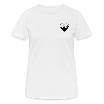 Black heart with flames - Women's Breathable T-Shirt - white - Front - AI Model Female 172 dark (172cm)