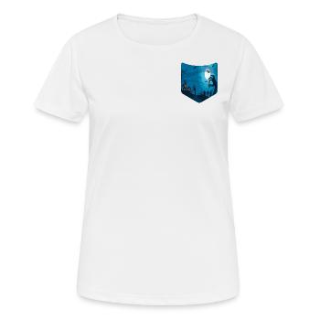 Pumpkin Full Moon Creepy Breast Pocket Halloween - Women's Breathable T-Shirt - white - Front - AI Model Female 172 dark (172cm)