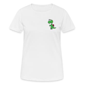 T-Rex avec sac à dos - T-shirt respirant Femme - blanc - Devant - AI Model Female 172 dark (172cm)