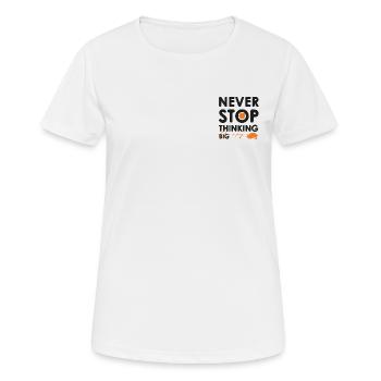 Thinking big - Frauen T-Shirt atmungsaktiv - Weiß - Vorne - AI Model Female 172 dark (172cm)