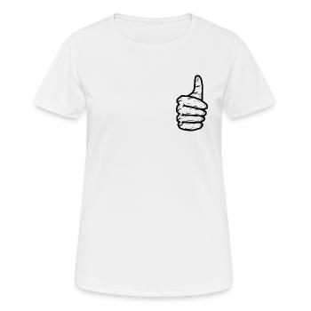 Pouce levé - T-shirt respirant Femme - blanc - Devant - AI Model Female 172 dark (172cm)