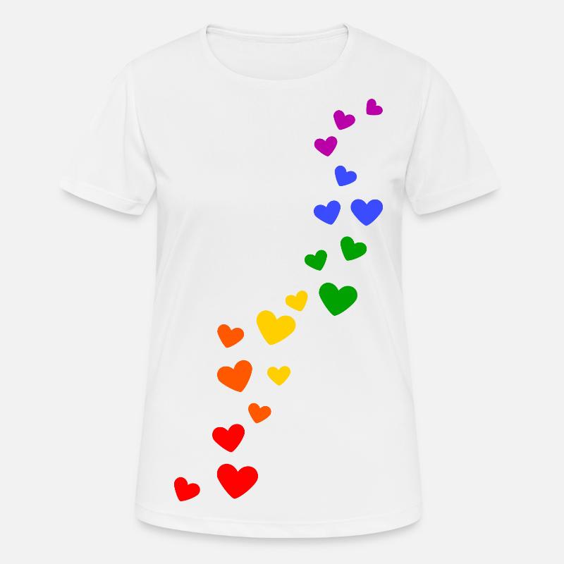 Rainbow hearts pride - Women's Breathable T-Shirt - white