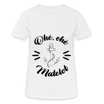 Ohé, ohé Matelot - T-shirt respirant Femme - blanc - Devant - AI Model Female 172 dark (172cm)