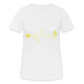 Rasieren Barber Puls Herz Liebe - Frauen T-Shirt atmungsaktiv - Weiß - Vorne - AI Model Female 172 dark (172cm)