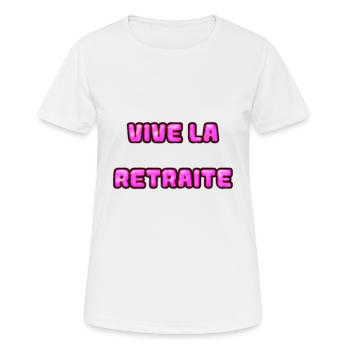 RETRAITE. RETRAITE. RETRAITEE. RETRAITE - T-shirt respirant Femme - blanc - Devant - AI Model Female 172 dark (172cm)
