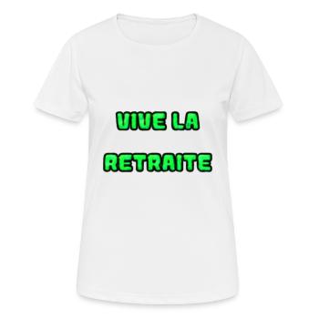 RETRAITE. RETRAITE. RETRAITEE. RETRAITE - T-shirt respirant Femme - blanc - Devant - AI Model Female 172 dark (172cm)