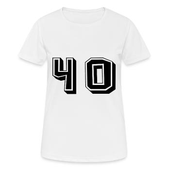 40 JAHRE. 40-jähriges JUBILÄUM. JUBILÄUM 40 JAHRE. 40 - Frauen T-Shirt atmungsaktiv - Weiß - Vorne - AI Model Female 172 dark (172cm)