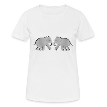 zwei elefante tiere tier - Frauen T-Shirt atmungsaktiv - Weiß - Vorne - AI Model Female 172 dark (172cm)