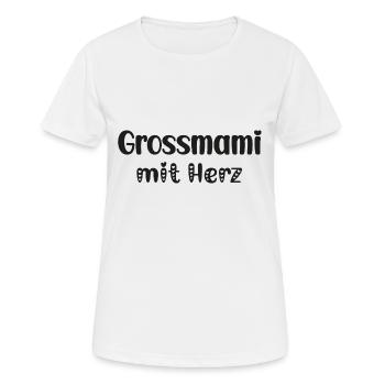 Grossmami mit Herz Oma Schweiz Grosi Schweizer Oma - Frauen T-Shirt atmungsaktiv - Weiß - Vorne - AI Model Female 172 dark (172cm)