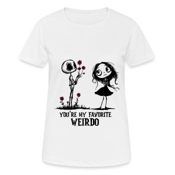 You're my favorite weirdo Gothic Valentine's Day - Women's Breathable T-Shirt - white - Front - AI Model Female 172 dark (172cm)