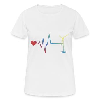 Wind Turbine Pulse Heartbeat Energy - Women's Breathable T-Shirt - white - Front - AI Model Female 172 dark (172cm)