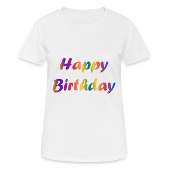 ALLES GUTE ZUM GEBURTSTAG!. ALLES GUTE ZUM GEBURTSTAG!. JAHRESTAG. - Frauen T-Shirt atmungsaktiv - Weiß - Vorne - AI Model Female 172 dark (172cm)
