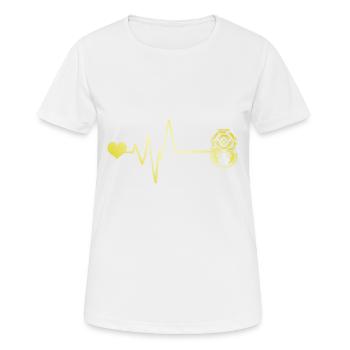 Apnoe Tauchen Puls Herz - Frauen T-Shirt atmungsaktiv - Weiß - Vorne - AI Model Female 172 dark (172cm)