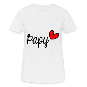 PAPY. BONNE FÊTE PAPY. SUPER PAPY - T-shirt respirant Femme - blanc - Devant - AI Model Female 172 dark (172cm)