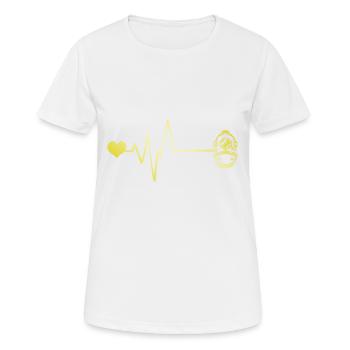 Tauchen Apnoe Herzschlag - Frauen T-Shirt atmungsaktiv - Weiß - Vorne - AI Model Female 172 dark (172cm)