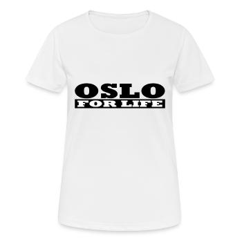 Oslo pour la vie - T-shirt respirant Femme - blanc - Devant - AI Model Female 172 dark (172cm)