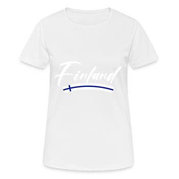 Finnland Fahne - Frauen T-Shirt atmungsaktiv - Weiß - Vorne - AI Model Female 172 dark (172cm)