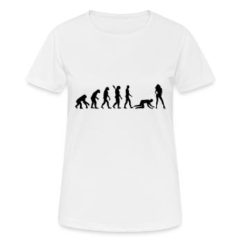 Evolution Ehe - Frauen T-Shirt atmungsaktiv - Weiß - Vorne - AI Model Female 172 dark (172cm)