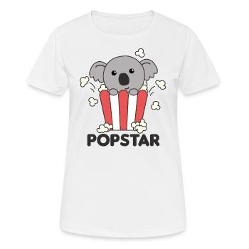 Koala Popcorn Time lustige Tier in Essen - Frauen T-Shirt atmungsaktiv - Weiß - Vorne - AI Model Female 172 dark (172cm)