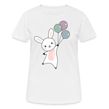 flies balloons top cute animals for children - Women's Breathable T-Shirt - white - Front - AI Model Female 172 dark (172cm)