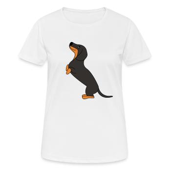 Dachshund German dachshunds sweet dogs - Women's Breathable T-Shirt - white - Front - AI Model Female 172 dark (172cm)