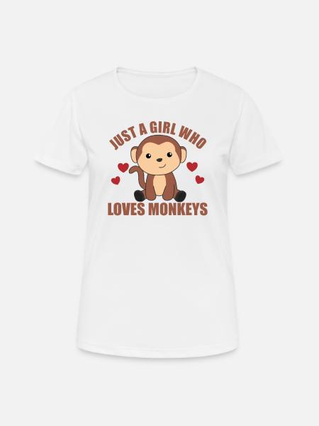 Nur ein Mädchen das Affen liebt - süßer Affe - Frauen T-Shirt atmungsaktiv - Weiß