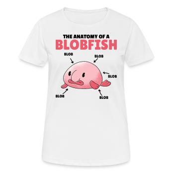 Blobfish Explication Anatomie d’un Blobfish - T-shirt respirant Femme - blanc - Devant - AI Model Female 172 dark (172cm)
