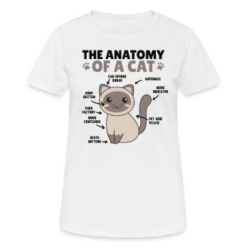l’anatomie d’un chat explication d’un chat - T-shirt respirant Femme - blanc - Devant - AI Model Female 172 dark (172cm)