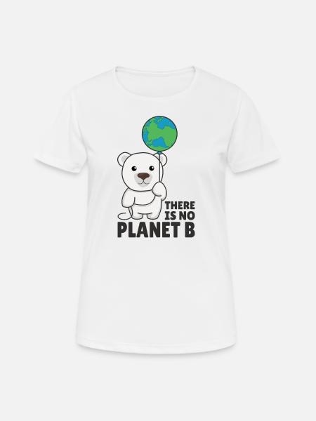 Polar bear with earth Climate protection there is no planet b - Women's Breathable T-Shirt - white