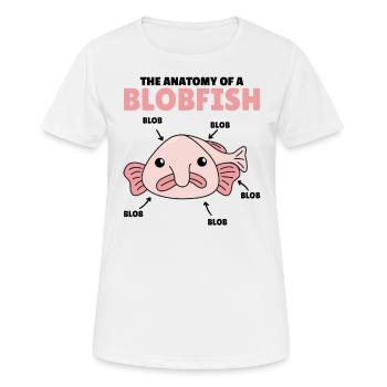 Blobfish Explication Anatomie d’un Blobfish - T-shirt respirant Femme - blanc - Devant - AI Model Female 172 dark (172cm)