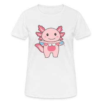 Transgender Flag Transgender Pride LGBTQ Axolotl - Women's Breathable T-Shirt - white - Front - AI Model Female 172 dark (172cm)