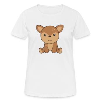 Fauve fauve mignon animaux forêt pour les enfants - T-shirt respirant Femme - blanc - Devant - AI Model Female 172 dark (172cm)