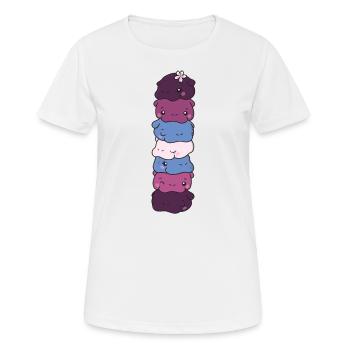Drapeau non conforme Pride LGBTQ hippopotame doux - T-shirt respirant Femme - blanc - Devant - AI Model Female 172 dark (172cm)