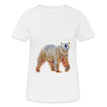 Ours polaire - T-shirt respirant Femme - blanc - Devant - AI Model Female 172 dark (172cm)