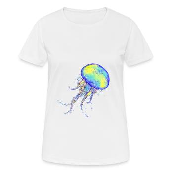 Qualle - Frauen T-Shirt atmungsaktiv - Weiß - Vorne - AI Model Female 172 dark (172cm)