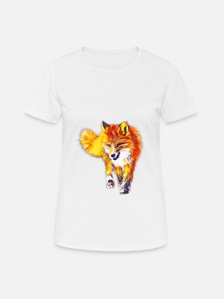 Fuchs - Frauen T-Shirt atmungsaktiv - Weiß