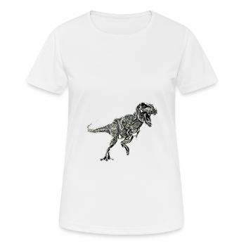 T-Rex - Frauen T-Shirt atmungsaktiv - Weiß - Vorne - AI Model Female 172 dark (172cm)
