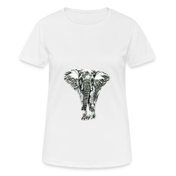 Éléphant - T-shirt respirant Femme - blanc - Devant - AI Model Female 172 dark (172cm)