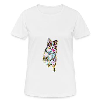 Border Collie - T-shirt respirant Femme - blanc - Devant - AI Model Female 172 dark (172cm)