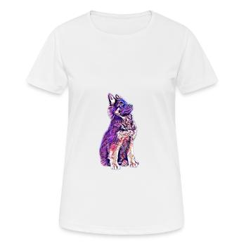 Schäferhund Welpe - Frauen T-Shirt atmungsaktiv - Weiß - Vorne - AI Model Female 172 dark (172cm)
