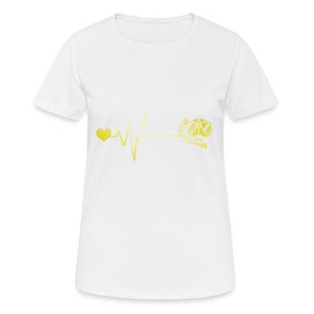Taucherbrille puls herz - Frauen T-Shirt atmungsaktiv - Weiß - Vorne - AI Model Female 172 dark (172cm)