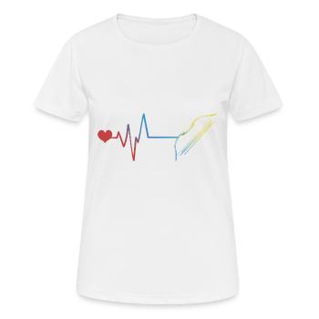 Bow and arrow pulse heartbeat - Women's Breathable T-Shirt - white - Front - AI Model Female 172 dark (172cm)