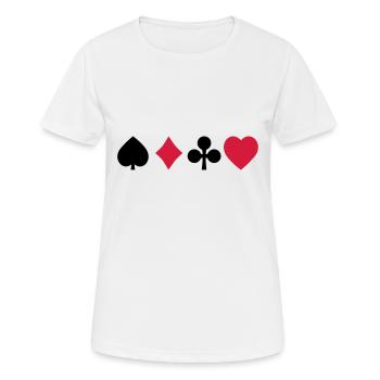 playing cards - Women's Breathable T-Shirt - white - Front - AI Model Female 172 dark (172cm)