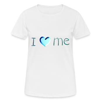 J’adore mon écriture bleue - T-shirt respirant Femme - blanc - Devant - AI Model Female 172 dark (172cm)